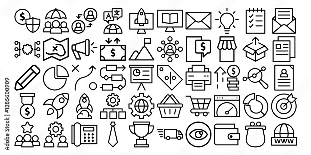 Aufkleber simple set business icon template editable. finance pack symbol vector sign isolated on white backgr