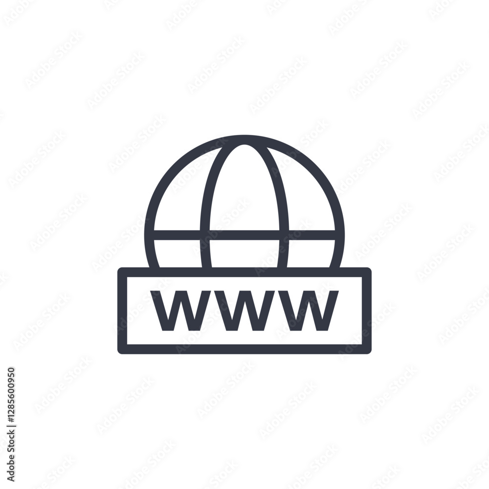 Poster website. www icon symbol vector sign isolated on white background illustration for graphic and web d