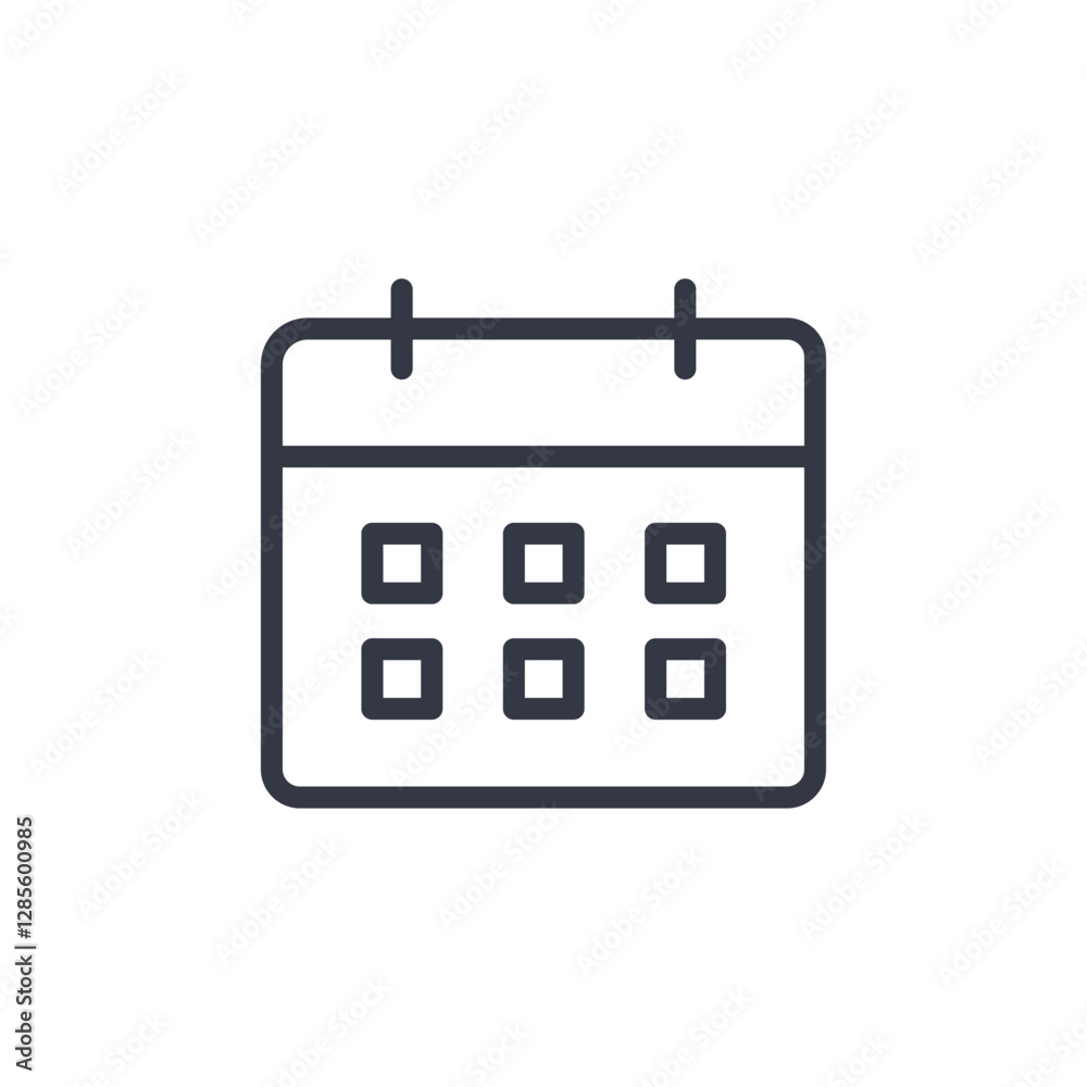 Poster calendar icon symbol vector sign isolated on white background illustration for graphic and web design