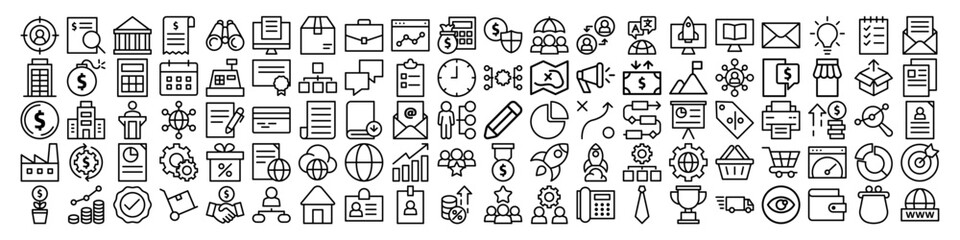 Simple Set business icon template editable. Finance pack symbol vector sign isolated on white background illustration for graphic and web design