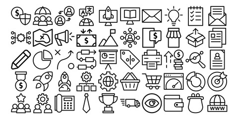 Simple Set business icon template editable. Finance pack symbol vector sign isolated on white background illustration for graphic and web design