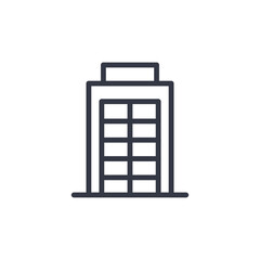 building icon symbol vector sign isolated on white background illustration for graphic and web design