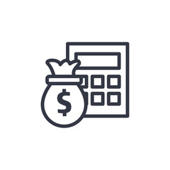 budget icon symbol vector sign isolated on white background illustration for graphic and web design