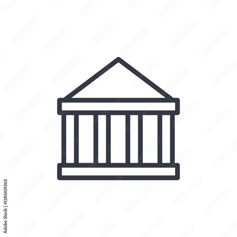 Poster bank building icon symbol vector sign isolated on white background illustration for graphic and web 