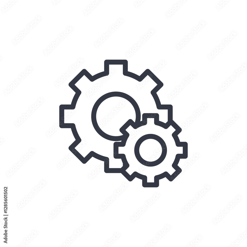 Poster gear icon symbol vector sign isolated on white background illustration for graphic and web design