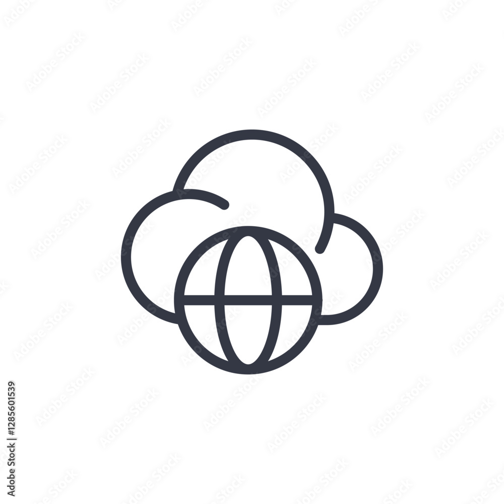 Aufkleber global cloud icon symbol vector sign isolated on white background illustration for graphic and web d