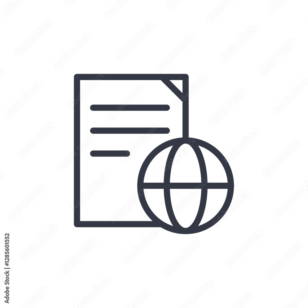 Poster global business icon symbol vector sign isolated on white background illustration for graphic and we