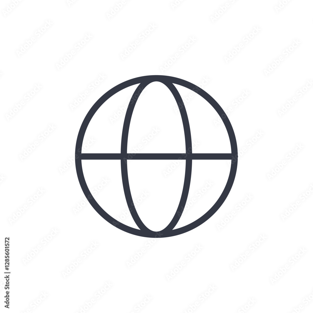 Poster globe icon symbol vector sign isolated on white background illustration for graphic and web design