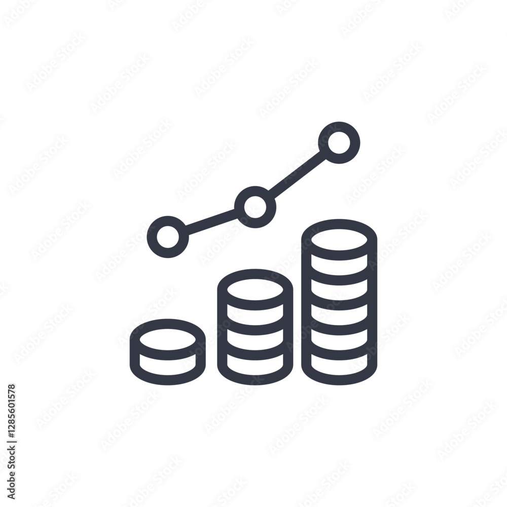 Poster growth icon symbol vector sign isolated on white background illustration for graphic and web design