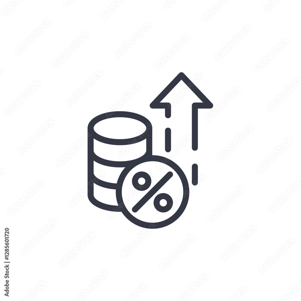 Aufkleber increase icon symbol vector sign isolated on white background illustration for graphic and web design