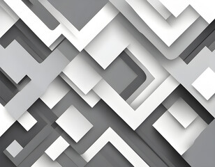 Abstract white and gray geometric square shape overlapping striped lines background.