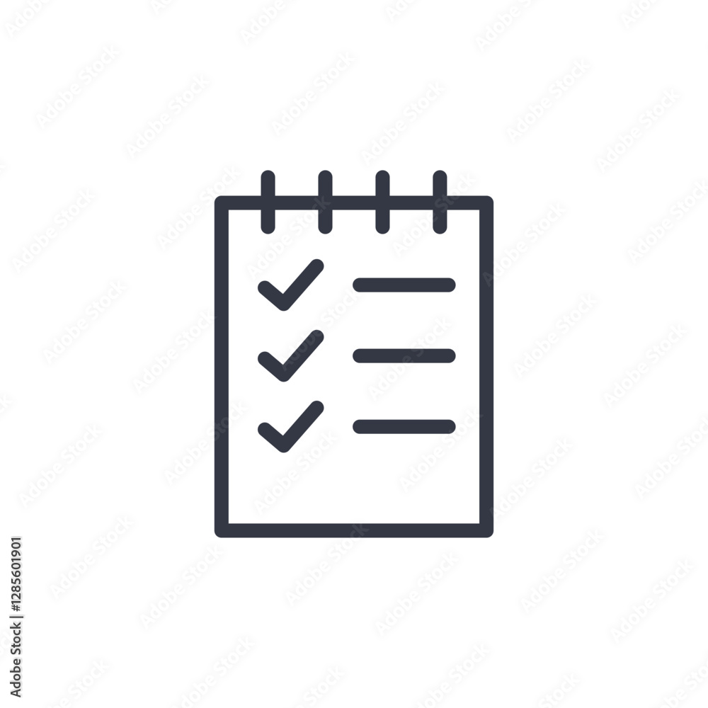 Leinwandbilder check list icon symbol vector sign isolated on white background illustration for graphic and web des