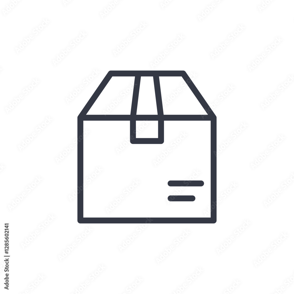 Aufkleber box icon symbol vector sign isolated on white background illustration for graphic and web design