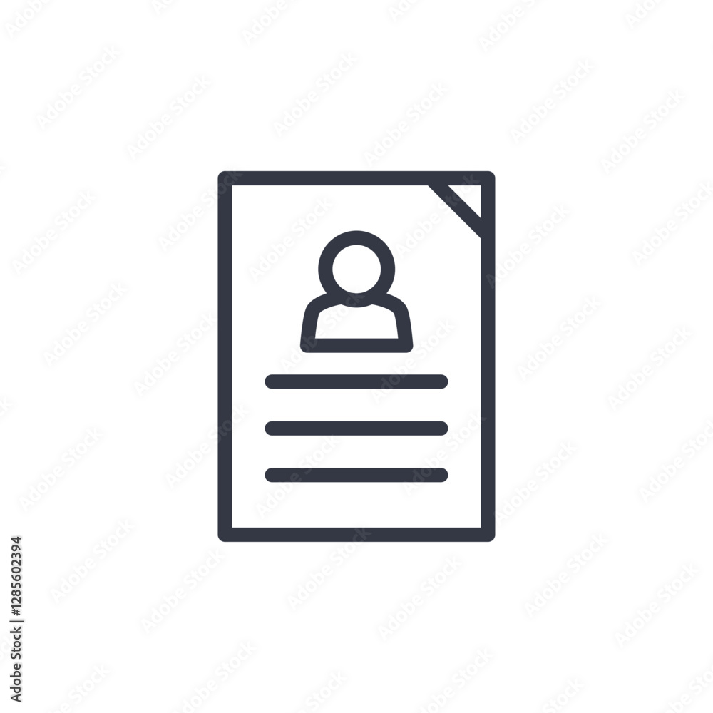 Poster resume icon symbol vector sign isolated on white background illustration for graphic and web design