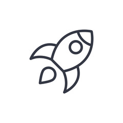 rocket launch icon symbol vector sign isolated on white background illustration for graphic and web design