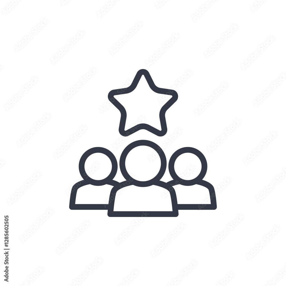 Poster team icon symbol vector sign isolated on white background illustration for graphic and web design
