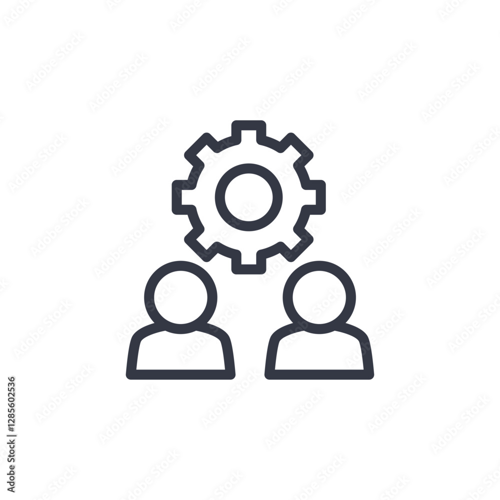 Aufkleber teamwork icon symbol vector sign isolated on white background illustration for graphic and web desig
