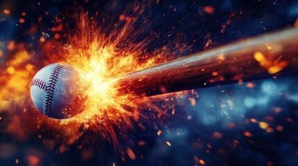 Explosive Baseball Impact with Bat Captured in Stunning High-Speed Action Moment