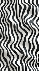 Fototapeta premium Black and white wavy pattern fabric with a smooth texture creating a modern decorative look