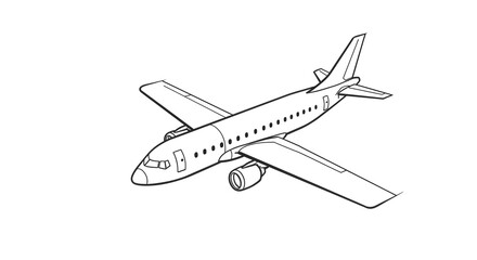 Airplane Outline Drawing Aircraft Jet Aviation Travel Flight