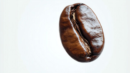 Coffee bean isolated on white background. Macro Photo of a single coffee grain isolated on a white background.