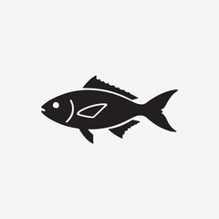 Download a high-quality black fish silhouette vector on a white background. Perfect for logos, icons, marine-themed designs, fishing graphics, and more. 