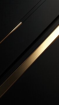 Elegant Abstract Composition with Gold Stripes on Black Background for Modern Designs