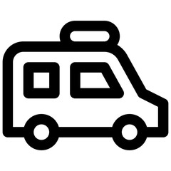 Ambulance. Editable stroke vector icon.