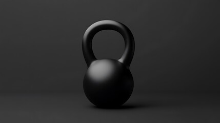 Black Kettlebell 3D Render: Dark Studio Shot AI Generated