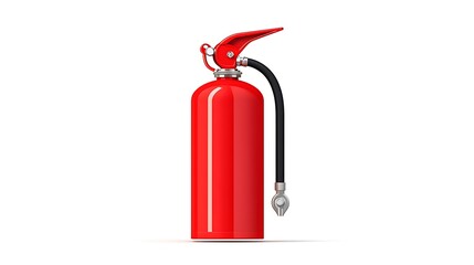 Obraz premium 3D Render of a Classic Red Fire Extinguisher AI Generated