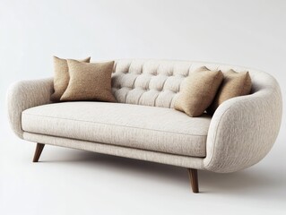 Elegant  3D Rendered Sofa In a Minimalist Living Room 
