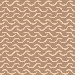 Japanese Zigzag Curl Wave Line Vector Seamless Pattern