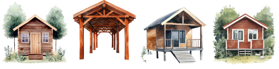 Collection of Rustic and Contemporary Wooden Cabin Cottages Surrounded by Trees and Natural Landscapes Offering Peaceful and Cozy Retreats