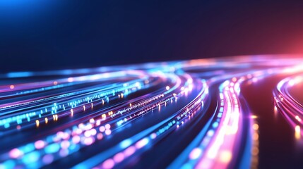 Abstract glowing data streams