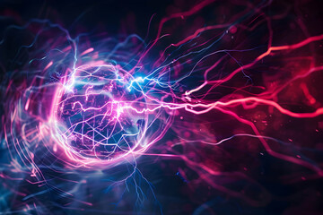 Abstract representation of electric energy with vibrant colors and dynamic movement