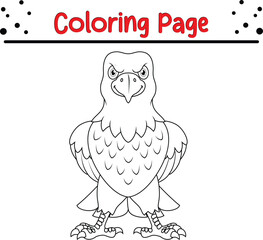 Eagle Coloring Page. Bird coloring book page for kids