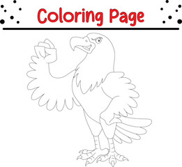 Eagle Coloring Page. Bird coloring book page for kids
