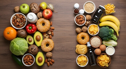 Healthy Eating Comparison: Nutritious Foods Versus Unhealthy Options
