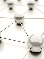 Abstract network of connected spheres