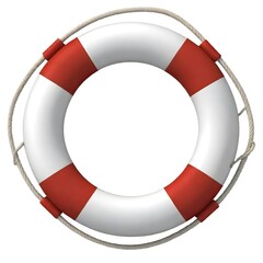 A life preserver with a rope attached