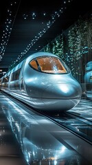 Fototapeta premium Futuristic train station with sleek design, at tianjin. 