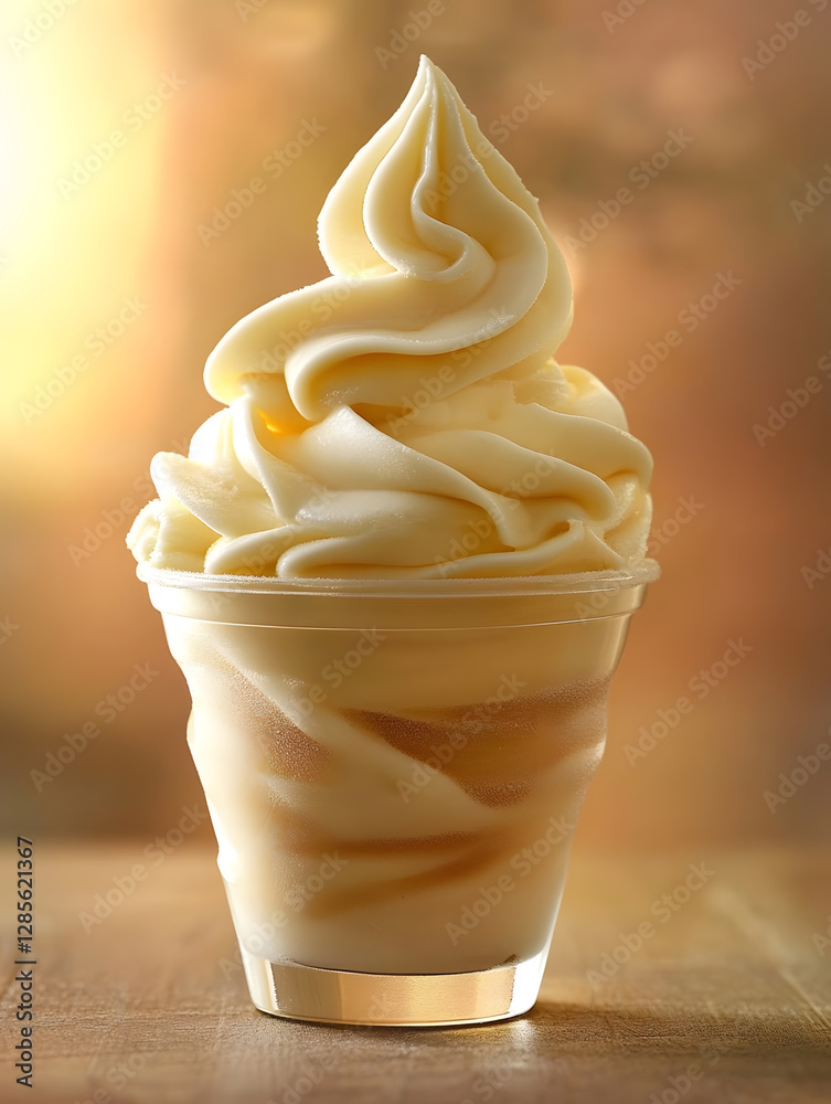 Aufkleber refreshing vanilla soft serve ice cream perfect summer treat : generative ai