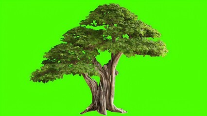  tree with green screen 