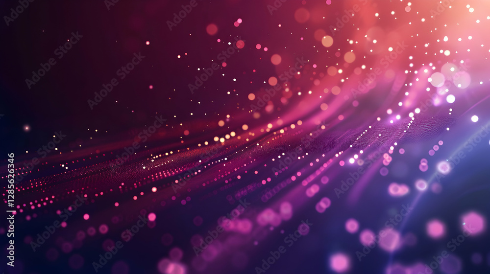 Poster abstract colorful background with flowing lights and bokeh effect creating a dreamy atmosphere