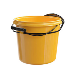 Yellow Plastic Bucket with Black Handle Cleaning Tool Home Supplies,
