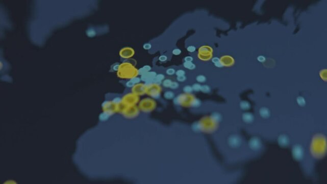 Studying cyberattack activity on digital world map