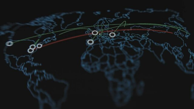 Cyber attacks on world map in real-time