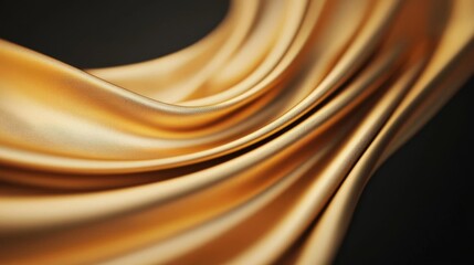 Close-up view of flowing golden fabric creating elegant textures and patterns.