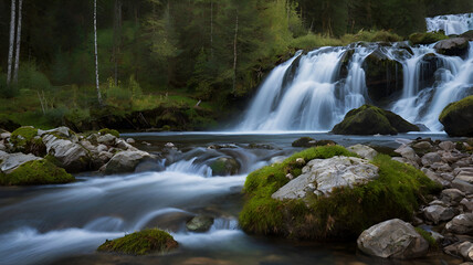 Fototapeta premium Kristallklare Seen und Wasserfälle