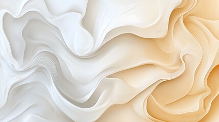 Obraz premium Cream and White Abstract Swirls: A Digital Painting Texture AI Generated